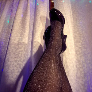 Black and metalic silver New Years Eve Stockings